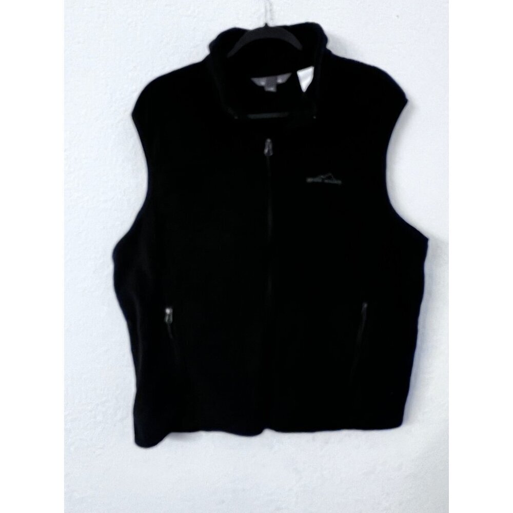 Eddie Bauer fleece black vest mens size XL
